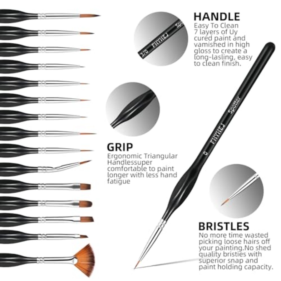 Detail Paint Brushes Set, 15PC - Detailing Brush Set のレビューと価格