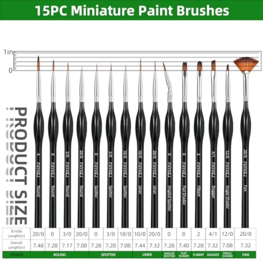 Detail Paint Brushes Set, 15PC - Detailing Brush Set のレビューと価格