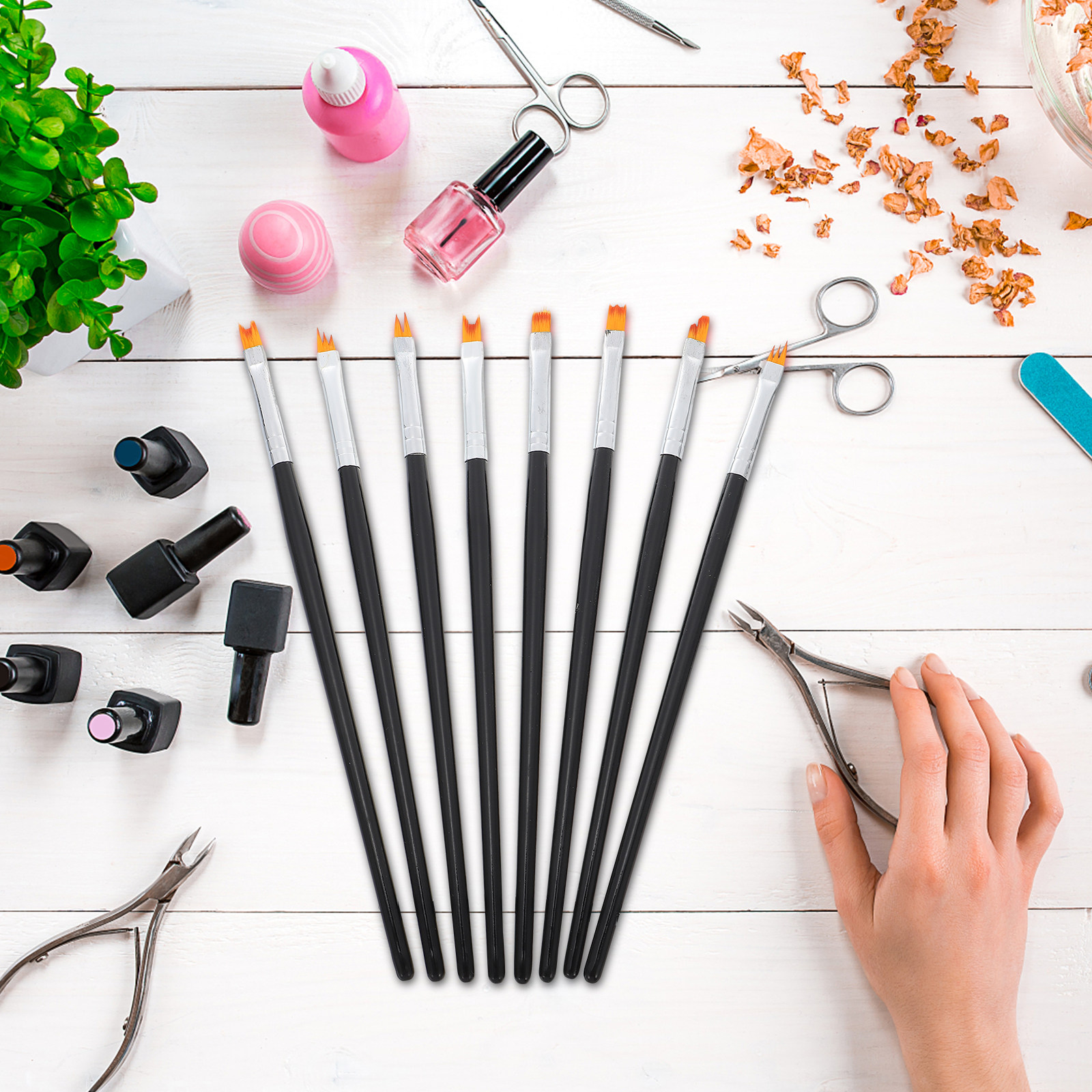 8Pcs Nail Painting Brushes Set - Detailing Brush Set のレビューと価格