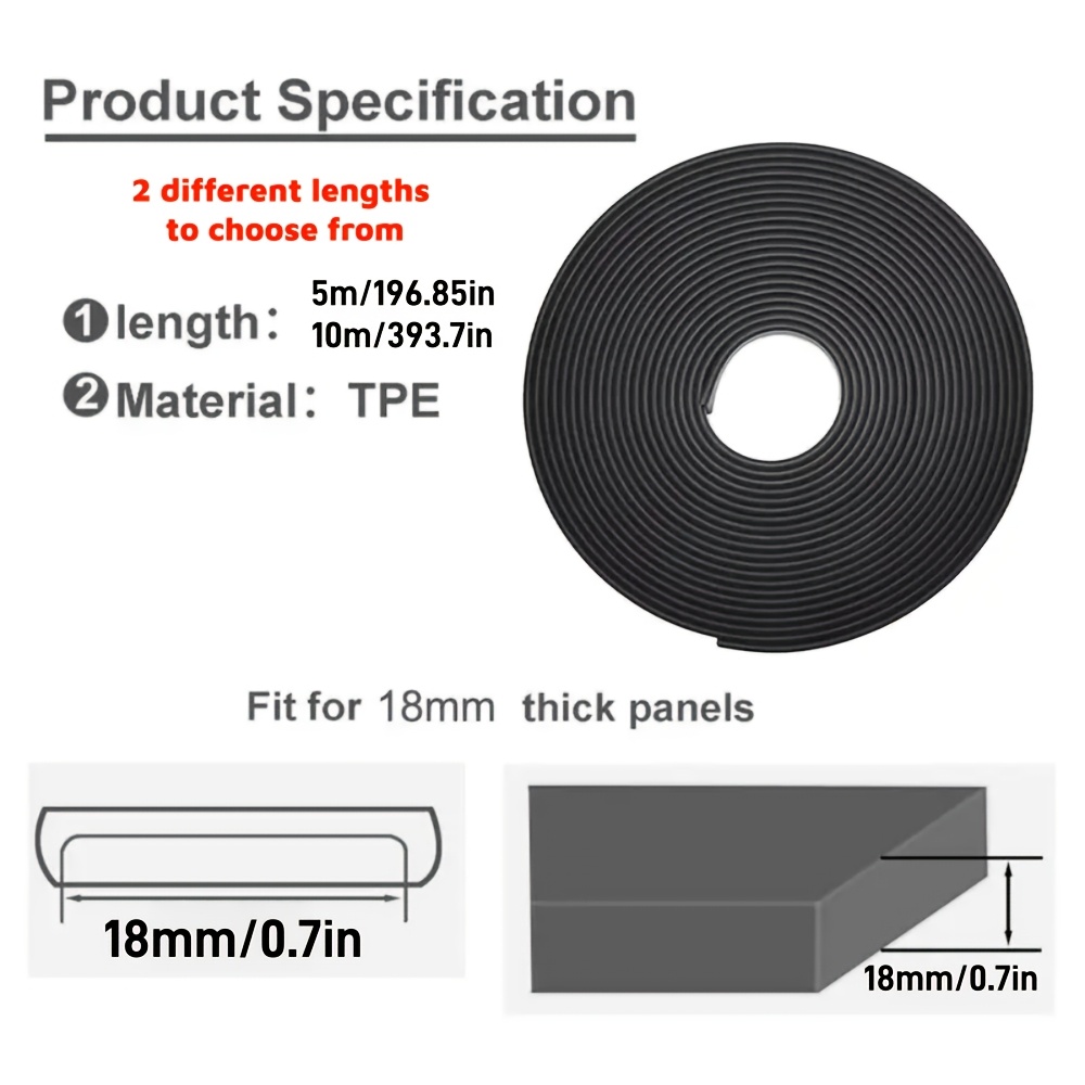 5M Flexible TPE Edge Banding T - Trim Restorer Plastic のレビューと価格