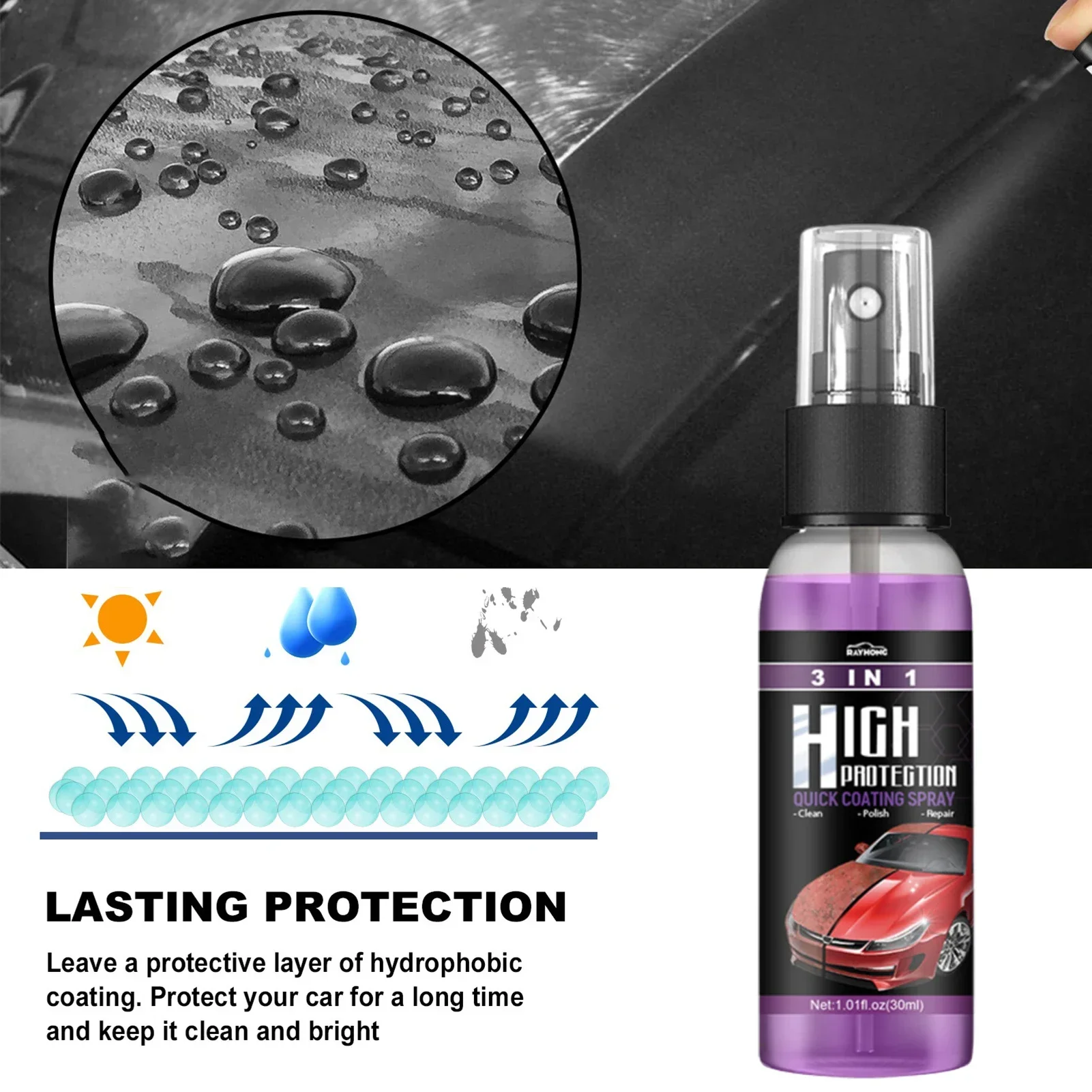 3 in 1 Car Ceramic Liquid Coat - Car Wax Ceramic Coating のレビューと価格